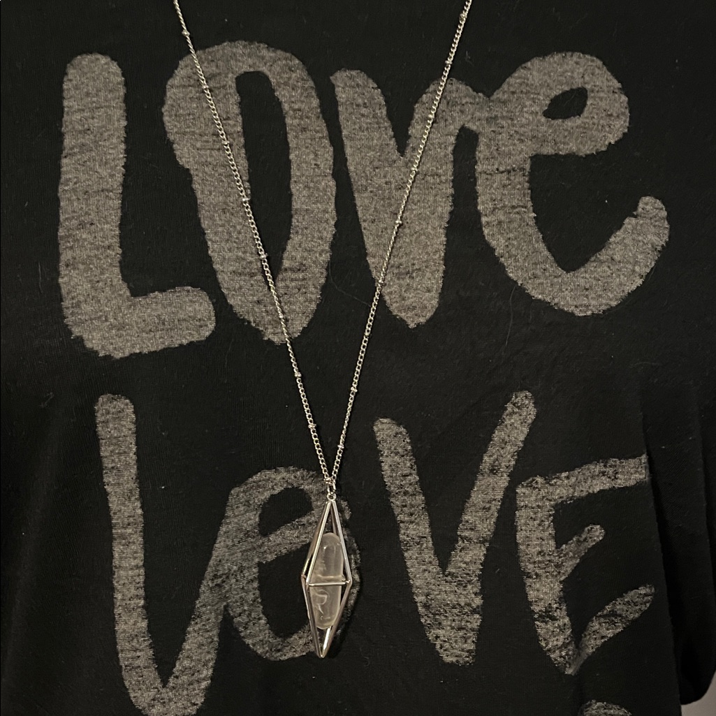 Nwt Silver Geometric Caged Pendant Necklace